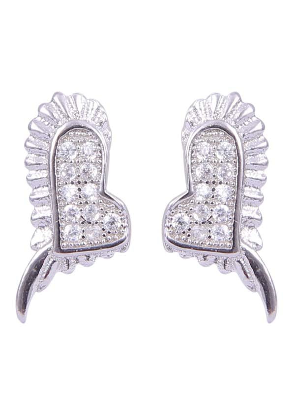 925 Sterling Silver Adorable Heart Shape Cz Studs - Studs