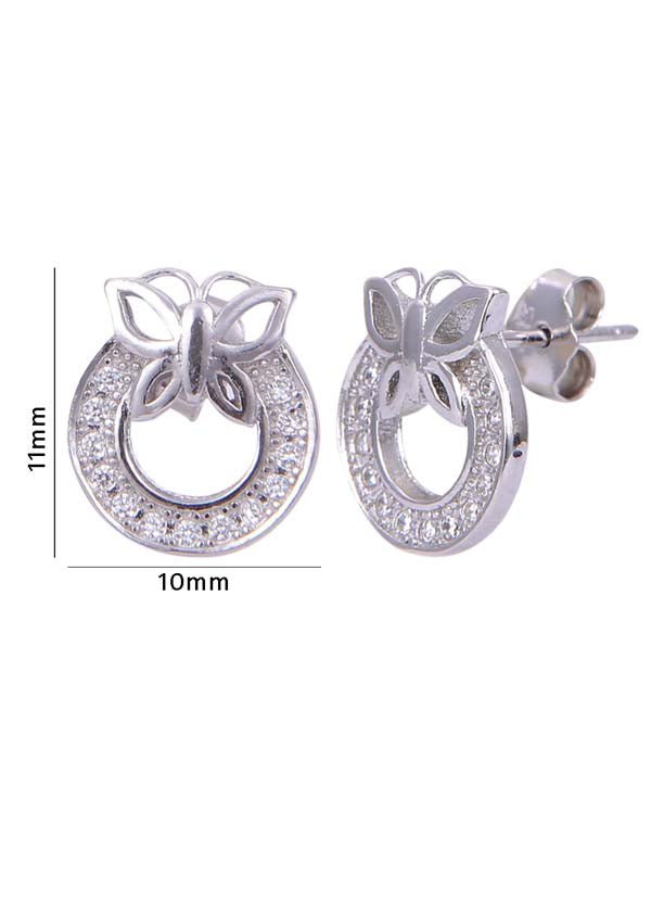 925 Sterling Silver Adorable pair of Cubic Zircon Studs - Studs