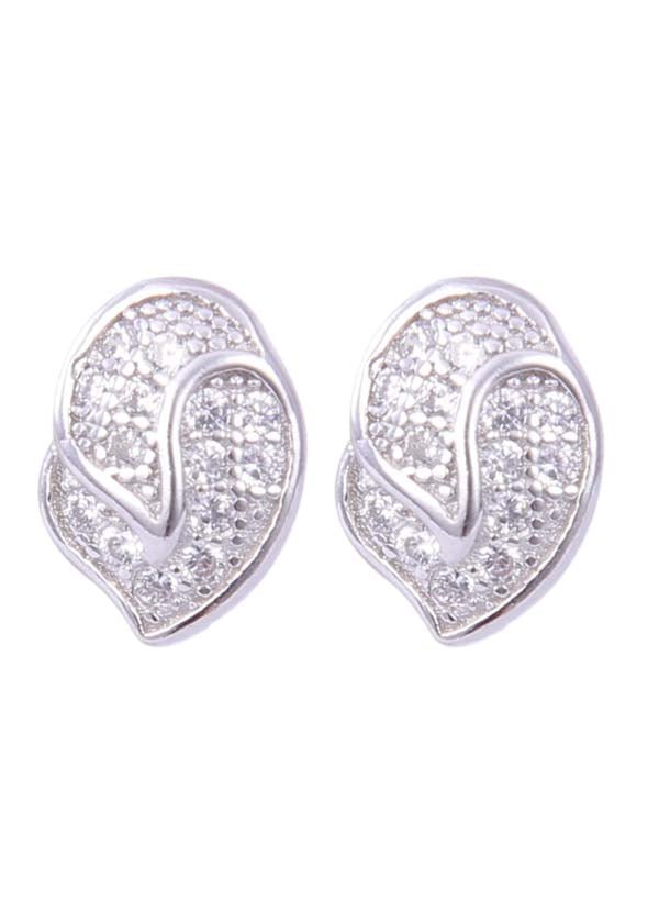 925 Sterling Silver Beautiful Pair Of Cubic Zircon Studs - Studs