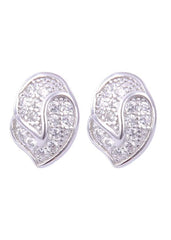 925 Sterling Silver Beautiful Pair Of Cubic Zircon Studs - Studs