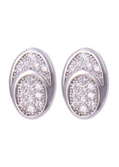 925 Sterling Silver Chic Pair of Cubic Zircon Stud Earrings - Studs