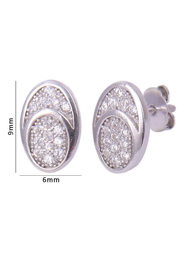 925 Sterling Silver Chic Pair of Cubic Zircon Stud Earrings - Studs
