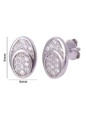 925 Sterling Silver Chic Pair of Cubic Zircon Stud Earrings - Studs