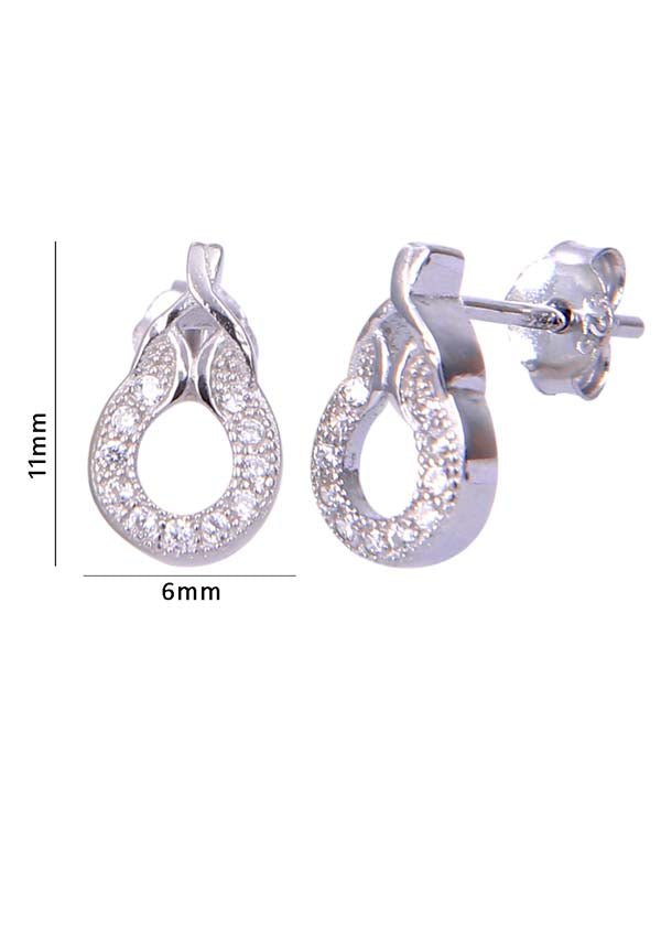 925 Sterling Silver Cute pair of Cubic Zircon Studs - Studs