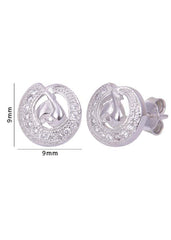 925 Sterling Silver Designer Cubic Zircon Stud Earrings - Studs
