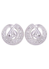925 Sterling Silver Designer Cubic Zircon Stud Earrings - Studs