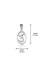 92.5 Sterling Silver Designer CZ Pendant with Silver Chain - Pendants