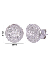 925 Sterling Silver Designer Pair of Cubic Zircon Stud Earrings - Studs