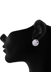 925 Sterling Silver Designer Round Shape Cz Studs - Studs