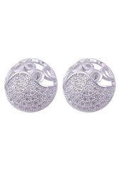 925 Sterling Silver Designer Round Shape Cz Studs - Studs