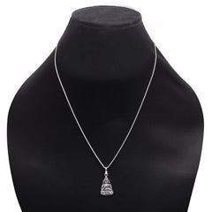 92.5 Sterling Silver Gautam Buddha Unisex Pendant with Chain - Pendants