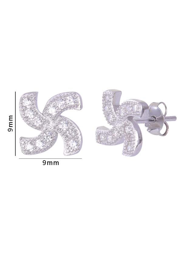 925 Sterling Silver Geomatrical Cz Studs - Studs