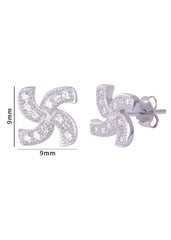 925 Sterling Silver Geomatrical Cz Studs - Studs