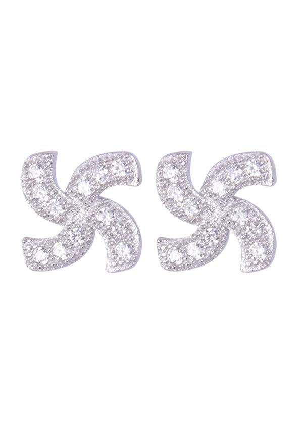 925 Sterling Silver Geomatrical Cz Studs - Studs