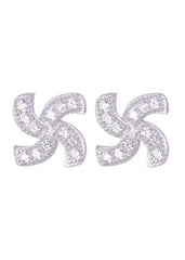 925 Sterling Silver Geomatrical Cz Studs - Studs