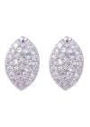 925 Sterling Silver Good Looking Pair Of Leaf Shape Cz Studs