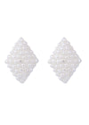 92.5 Sterling Silver  Good looking White Pearl Studs in Silver