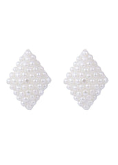 92.5 Sterling Silver Good looking White Pearl Studs in Silver - Studs