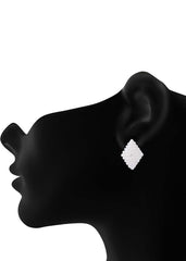 92.5 Sterling Silver Good looking White Pearl Studs in Silver - Studs
