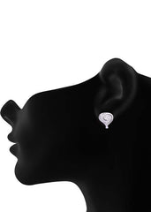 925 Sterling Silver Heart-Shaped Cubic Zirconia Studs Earring - Studs