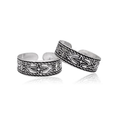 925 Sterling Silver Oxidized Toe Rings Bichiya - Toe Rings