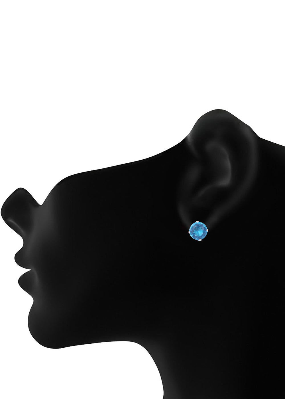 925 Sterling Silver Pair of Round Single Green 5mm CZ Stone Piercing Stud Earrings for Women - Studs