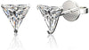 925 Sterling Silver pair of Triangle shape 5mm White Cubic Zircon (CZ) Stone