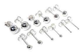 925 Sterling Silver Piercing 1 mm Hollow Ball Stud Unisex Earrings - Studs