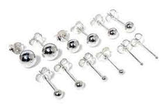 925 Sterling Silver Piercing 1 mm Hollow Ball Stud Unisex Earrings - Studs