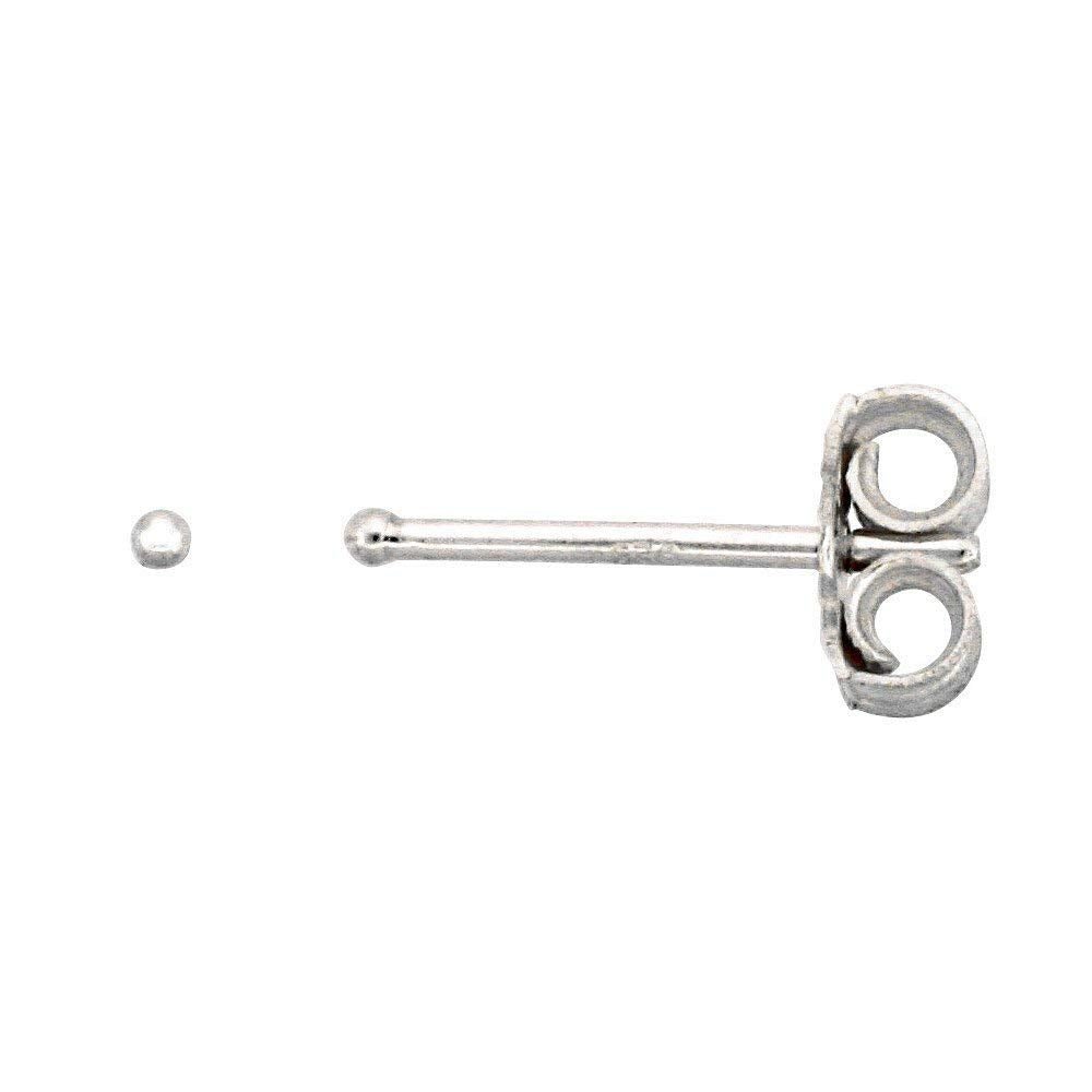 925 Sterling Silver Piercing 1 mm Hollow Ball Stud Unisex Earrings - Studs