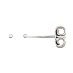 925 Sterling Silver Piercing 1 mm Hollow Ball Stud Unisex Earrings - Studs