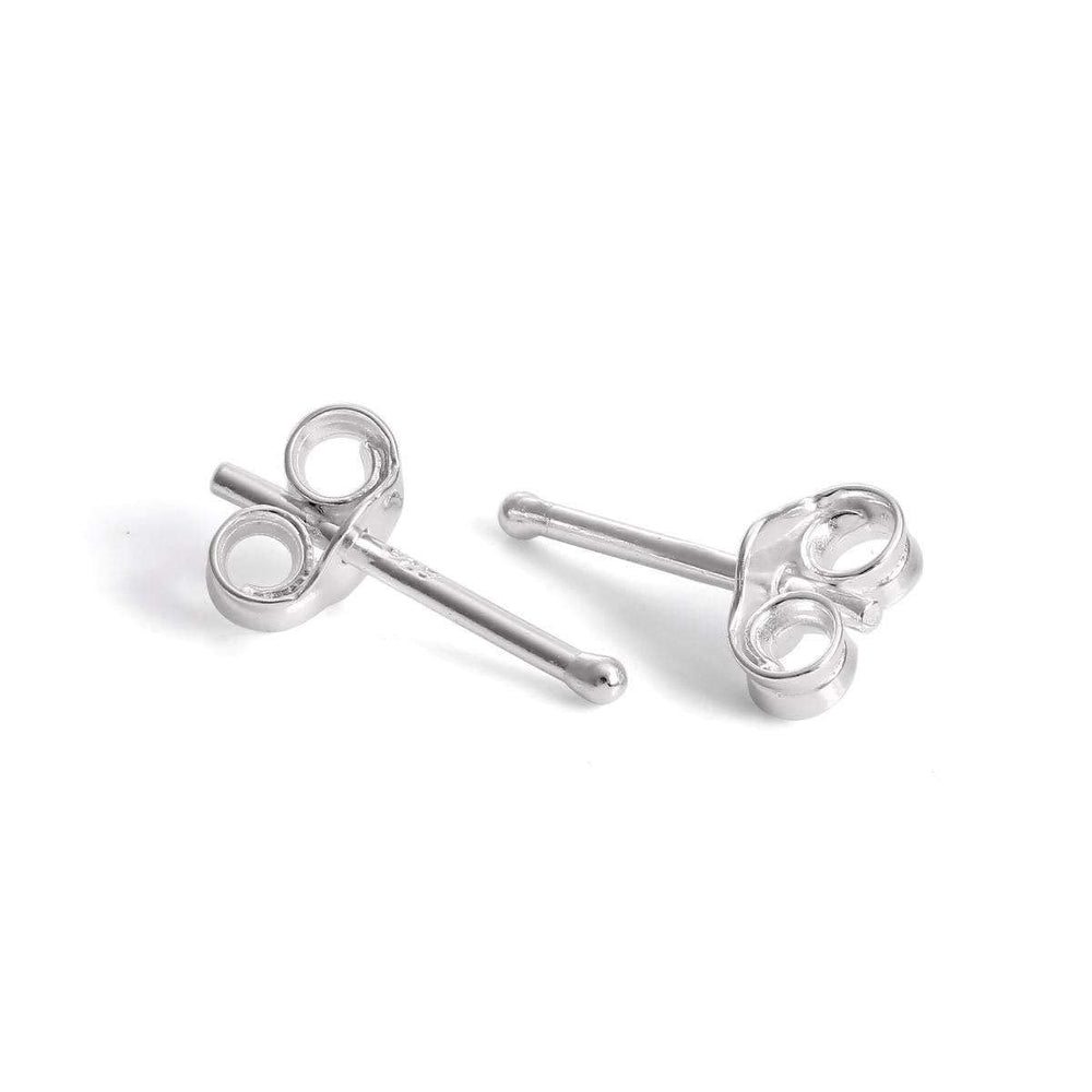 925 Sterling Silver Piercing 1 mm Hollow Ball Stud Unisex Earrings - Studs