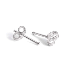 925 Sterling Silver Piercing 1 mm Hollow Ball Stud Unisex Earrings - Studs