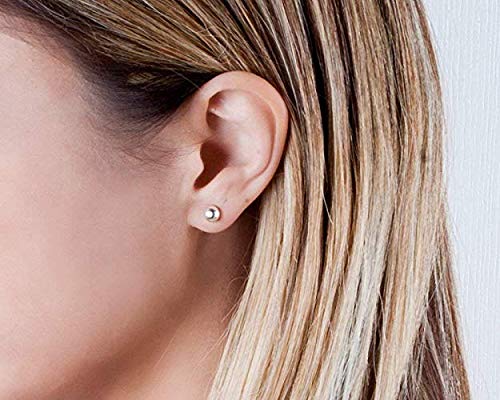 925 Sterling Silver Piercing 5 mm Hollow Ball Stud Unisex Earrings - Studs