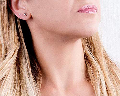 925 Sterling Silver Piercing 6 mm Hollow Ball Stud Unisex Earrings - Studs