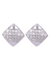 925 Sterling Silver Square Cz Studs - Studs