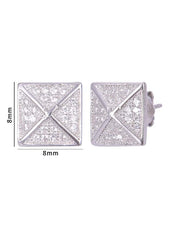 925 Sterling Silver Square Shape Cz Studs - Studs