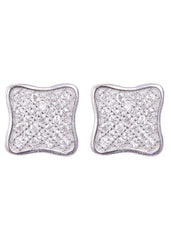 925 Sterling Silver Square Shape Cz Studs - Studs