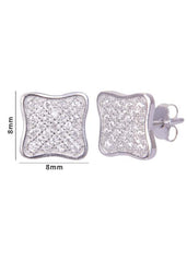 925 Sterling Silver Square Shape Cz Studs - Studs