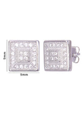 925 Sterling Silver Stylish and Trendy Square Shape Cz Studs - Studs