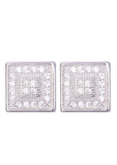 925 Sterling Silver Stylish and Trendy Square Shape Cz Studs - Studs