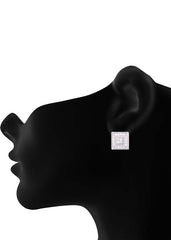 925 Sterling Silver Stylish and Trendy Square Shape Cz Studs - Studs