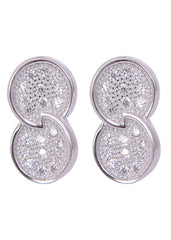 925 Sterling Silver Stylish Infinity Cubic Zircon Stud Earrings - Studs