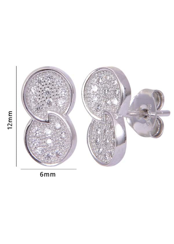 925 Sterling Silver Stylish Infinity Cubic Zircon Stud Earrings - Studs