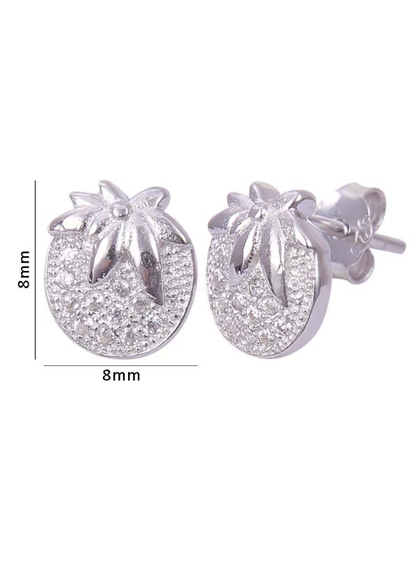 925 Sterling Silver Tomato Shape Studs Earrings - Earrings