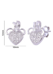 925 Sterling Silver Trendy And Chic Looking Heart Cz Studs - Studs