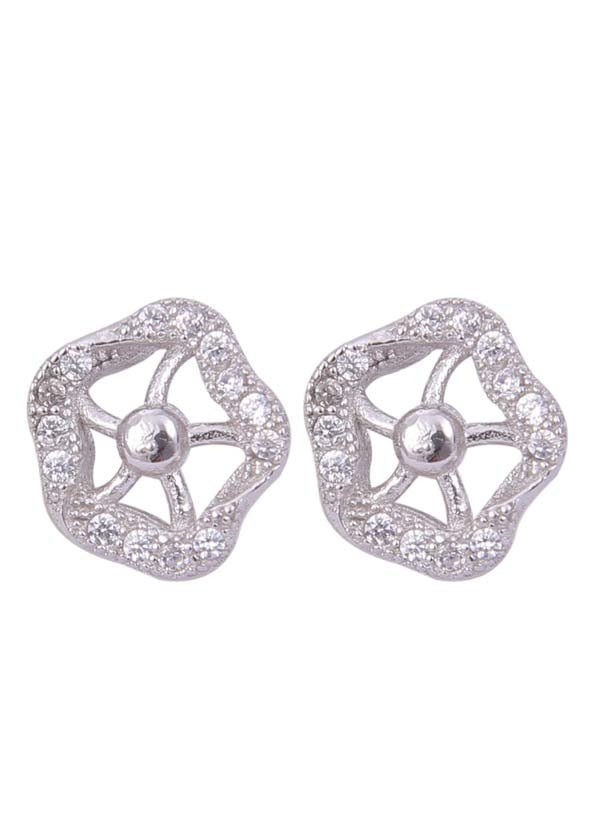 925 Sterling Silver Trendy and Stylish Cubic Zircon Stud Earrings - Studs