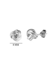 92.5 Sterling Silver Twisted Knot stud Earrings - Studs