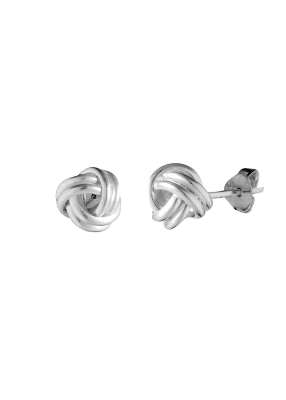 92.5 Sterling Silver Twisted Knot stud Earrings - Studs