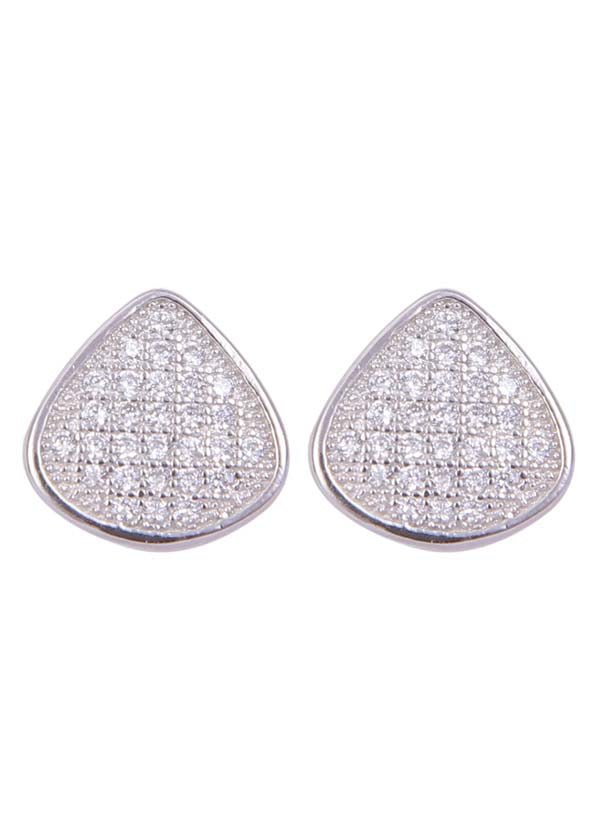 925 Sterling Silver Unique Pair of Triangle Shape Cubic Zircon Studs - Studs